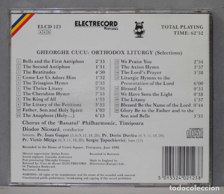 CDs de m&uacute;sica: CD. Gheorghe Cucu. Orthodox Liturgy - Foto 2