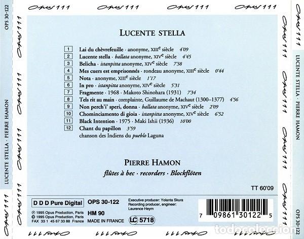 CDs de m&uacute;sica: Pierre Hamon - Lucente Stella - CD - Foto 2