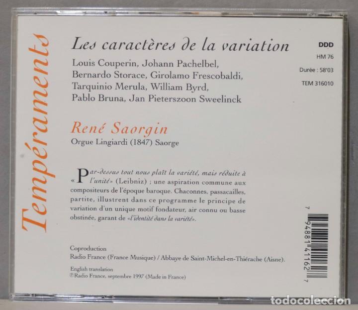 CDs de m&uacute;sica: CD. Caracteres de la Variation. Couperin. Pachelbel. Frescobaldi - Foto 2