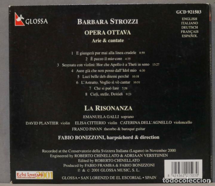 CDs de m&uacute;sica: CD. Bonizzoni. Opera Ottava Arias & Cantatas. STROZZI - Foto 2