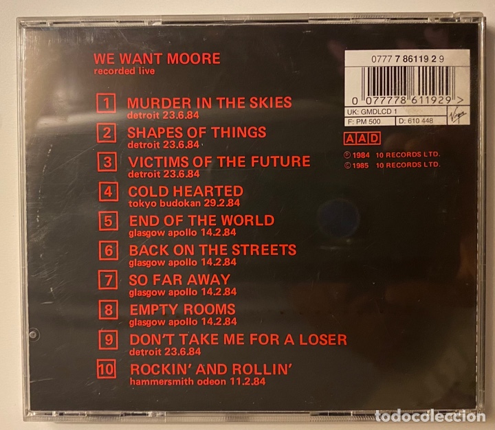 CDs de m&uacute;sica: Gary Moore We Want Moore! 1985 cd - Foto 2