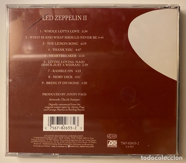 CDs de m&uacute;sica: Led Zeppelin II 1969 cd edici&oacute;n 1994 - Foto 2