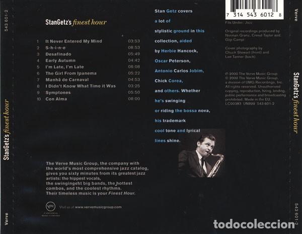 CDs de m&uacute;sica: Stan Getz - Stan Getzs Finest Hour - CD - Foto 2