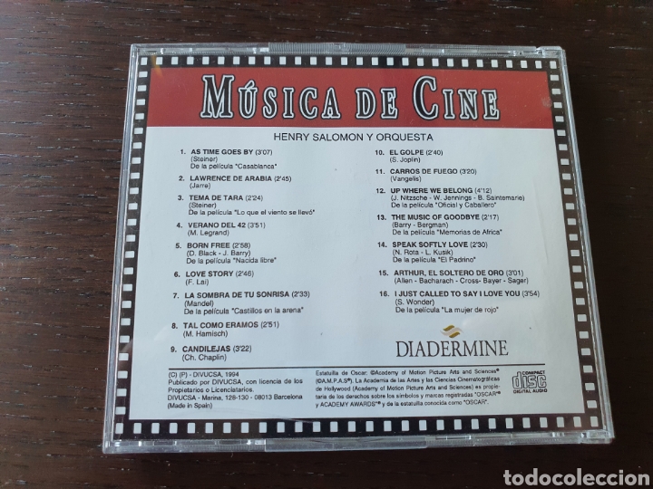 CDs de m&uacute;sica: CD M&uacute;sica de Cine Diadermine - Foto 3