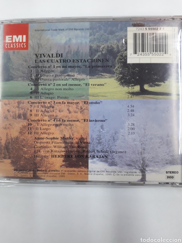 CDs de m&uacute;sica: Karajan. Las 4 Estaciones. Vivaldi. - Foto 2