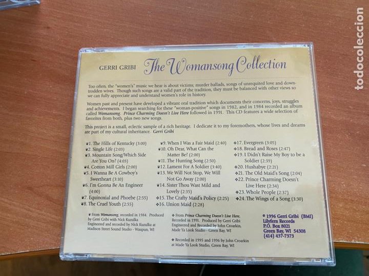CDs de Música: GERRI GRIBI (THE WOMANSONG COLLECTION) CD 24 TRACK (CDIB21) - Foto 3 - 302469388