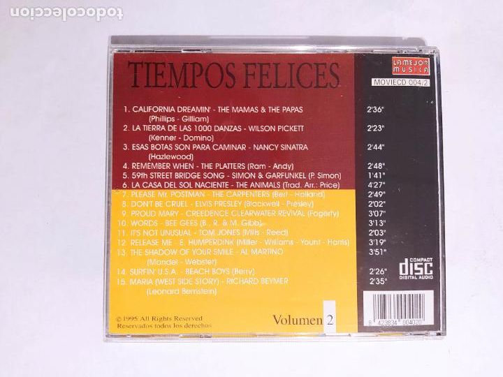 CDs de m&uacute;sica: TIEMPOS FELICES. - VOLUMEN 2 / CD. TDKCD29 - Foto 3