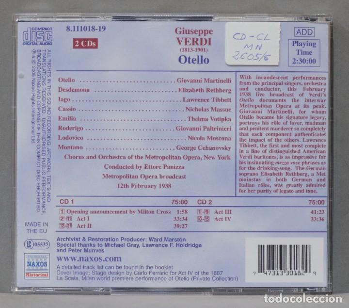 CDs de m&uacute;sica: 2 CD. Verdi. Otello. Martinelli. 1938 - Foto 2
