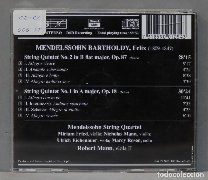 CDs de m&uacute;sica: CD. Mendelssohn-Bartholdy, Mendelssohn String Quartet, Robert Mann. String Quintet - Foto 2