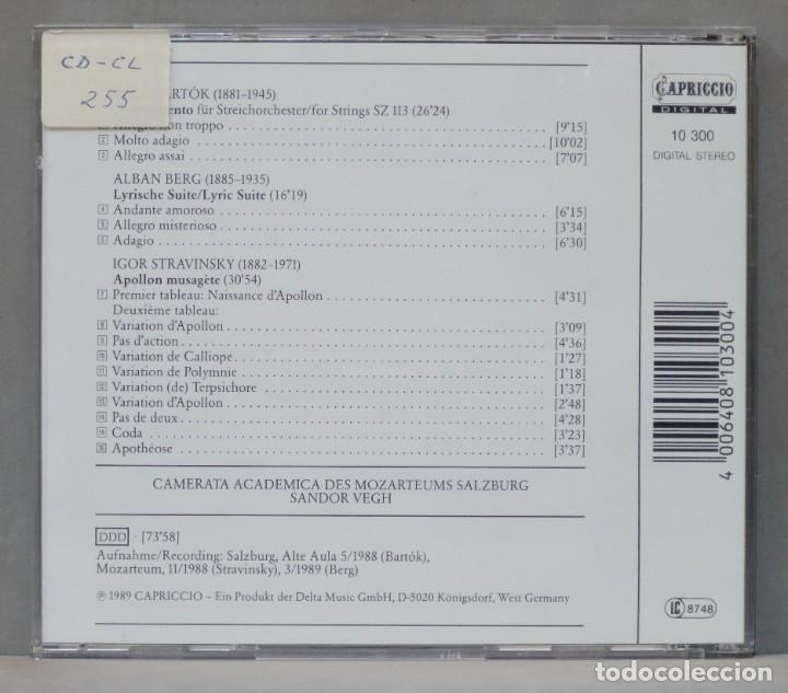 CDs de m&uacute;sica: CD. BARTOK. BERG. STRAVINSKY. SANDOR VEGH - Foto 2