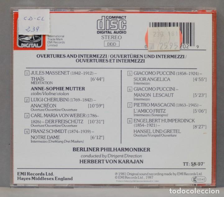 CDs de m&uacute;sica: CD. Karajan. M&eacute;ditation. Ouvertures & Intermezzi. MUTTER - Foto 2