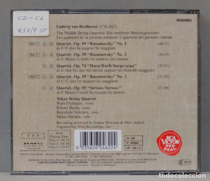 CDs de m&uacute;sica: 3 CD. The Middle String Quartets, Opp. 59, 74, 95. BEETHOVEN - Foto 2