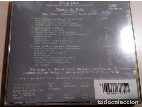 CDs de Música: FRANZ LISZT.MANUEL DE FALLA.VIENA MASTER SERIES.PILZ.1991. - Foto 2 - 303090588