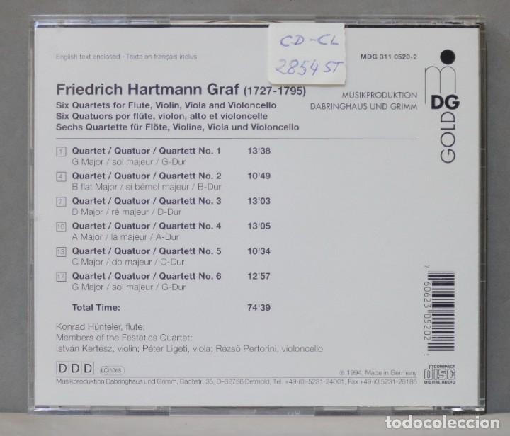 CDs de m&uacute;sica: CD. SIX FLUTE QUARTETS. GRAF - Foto 2