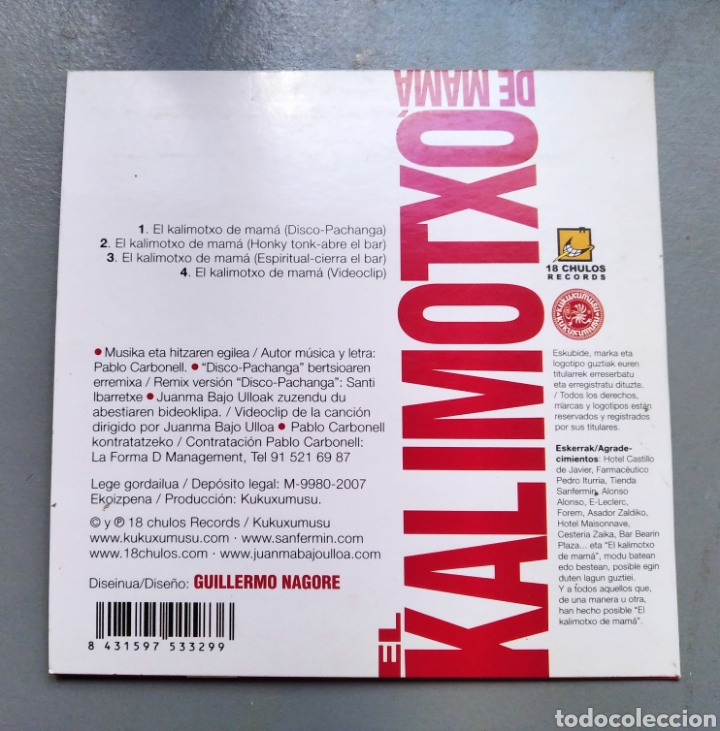 CDs de m&uacute;sica: Cd el kalimotxo de mana pablo carbonell - Foto 3