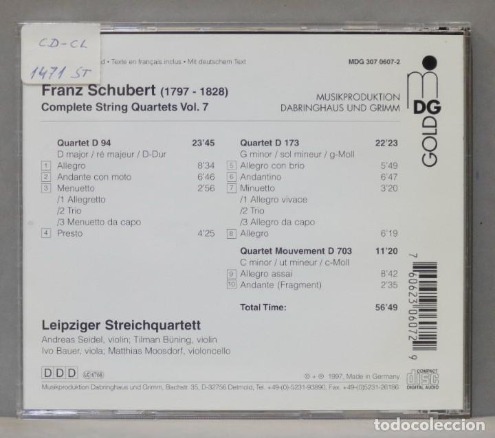 CDs de m&uacute;sica: CD. Schubert, Leipziger Streichquartett. Complete String Quartets Vol. 7 - Foto 2