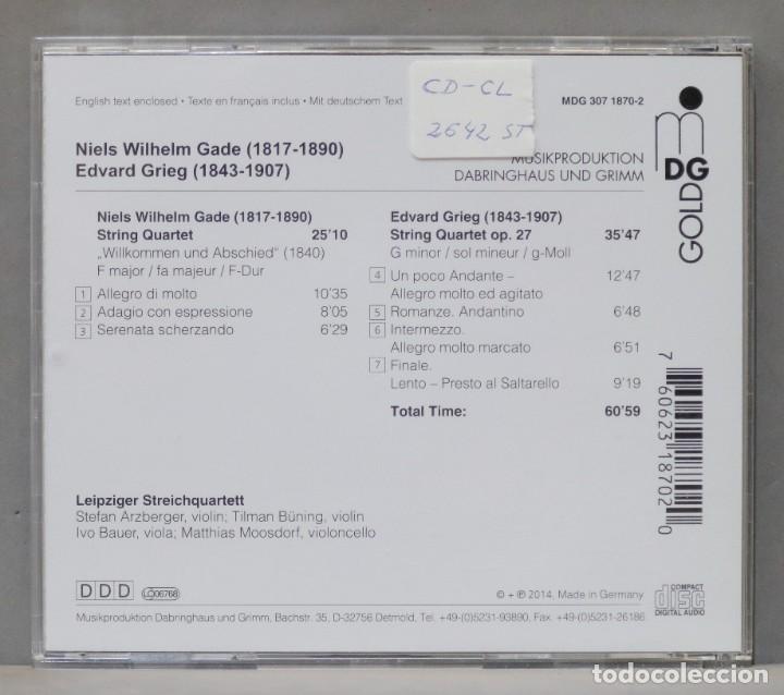 CDs de m&uacute;sica: CD. Gade. Grieg. Willkommen Und Abschied. String Quartet Op. 27 - Foto 2