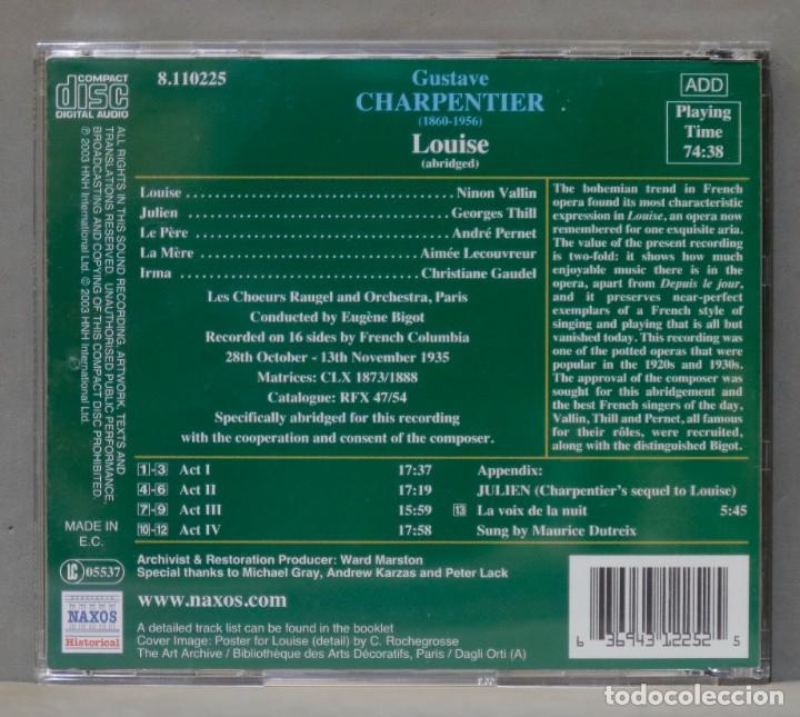 CDs de Música: CD. Louise. Vallin. Gustave Charpentier. BIGOT - Foto 2 - 303442208