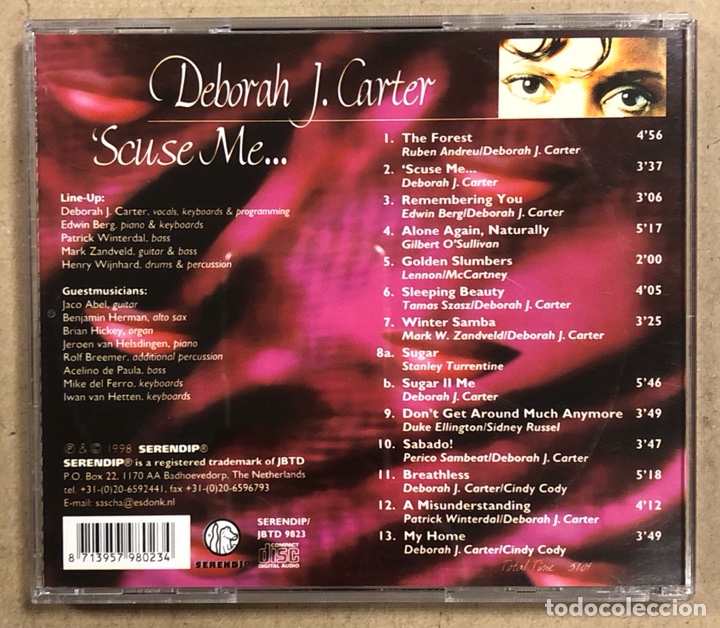 CDs de m&uacute;sica: DEBORAH J. CARTER &ldquo;SCUSE ME&hellip;&rdquo; (SERENDIP 1998). CD. - Foto 2