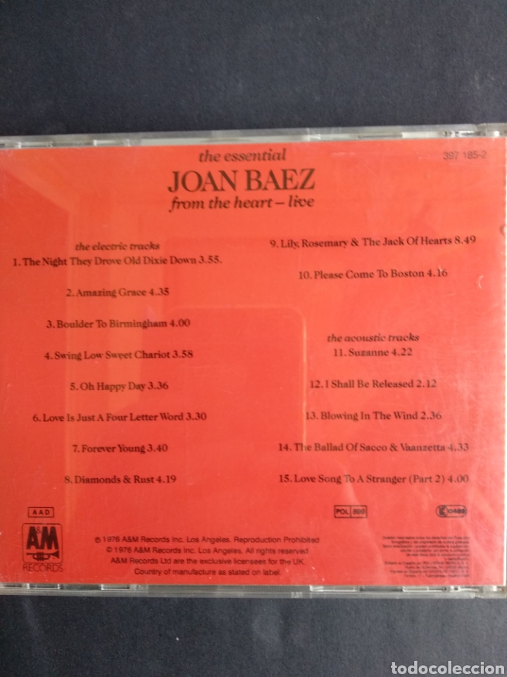 CDs de m&uacute;sica: *JOAN BAEZ THE ESSENTIAL, AM, 1976 - Foto 2
