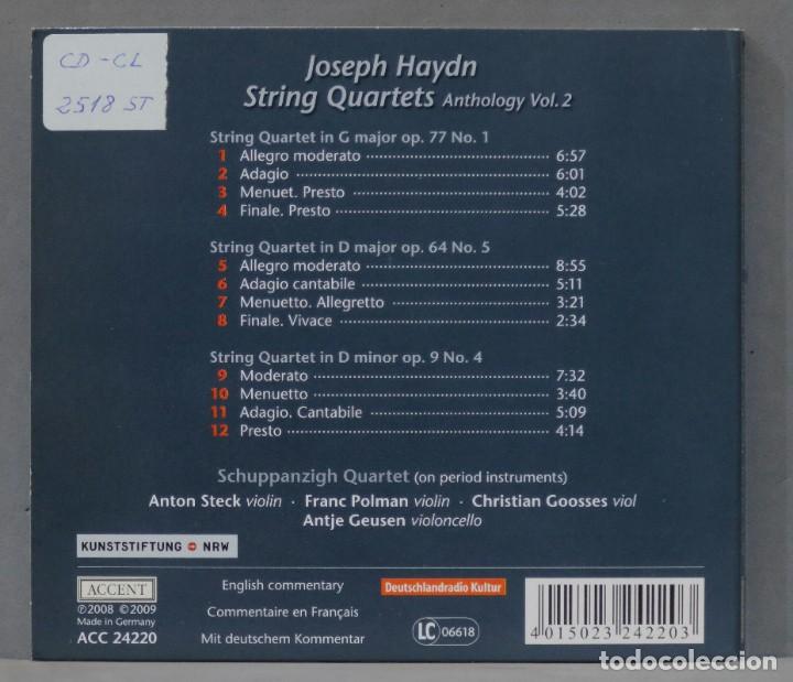 CDs de m&uacute;sica: CD. STRING QUARTETS. ANTHOLOGY VOL. 2. HAYDN. Schuppanzigh-Quartett - Foto 2