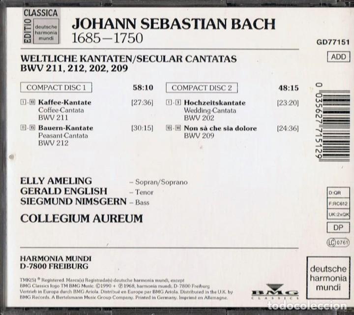 CDs de m&uacute;sica: J.S.BACH SECULAR CANTATAS (2 CD) - Foto 2