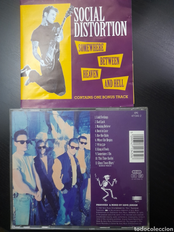 CDs de m&uacute;sica: SOCIAL DISTORTION, SOMEWHERE BETWEEN HEAVEN & HELL - Foto 1