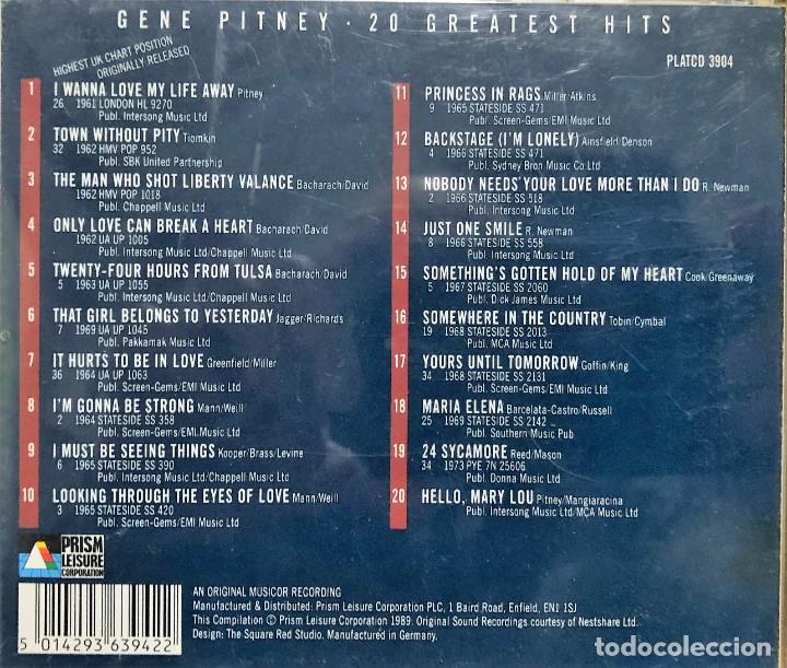 CDs de m&uacute;sica: Gene Pitney &ndash; 20 Greatest Hits - CD, Compilation - Foto 3