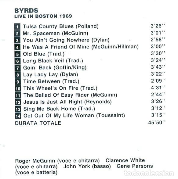 CDs de m&uacute;sica: BYRDS Live in Boston 1969 (CD) - Foto 2