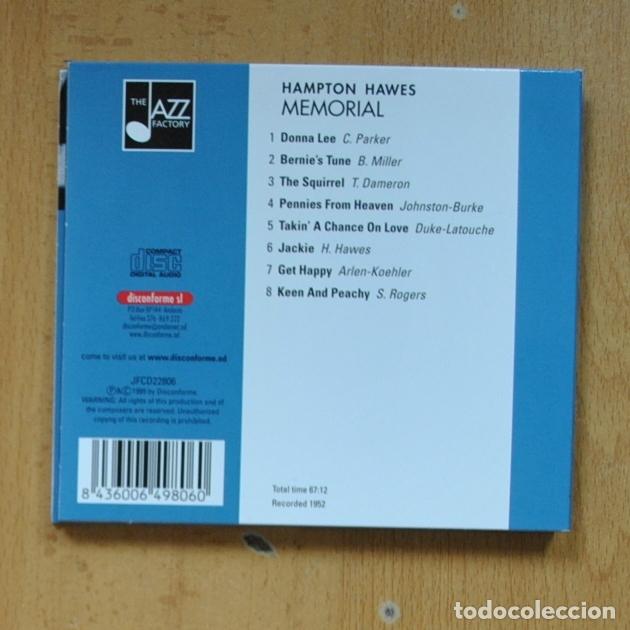 CDs de m&uacute;sica: HAMPTON HAWES - MEMORIAL - CD - Foto 2