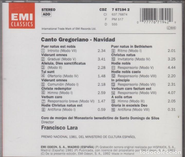 CDs de m&uacute;sica: Canto gregoriano Navidad cd 1992 EMI Classics - Foto 2