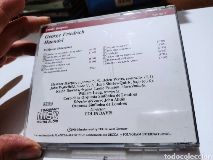 CDs de m&uacute;sica: Cd colin Davis,haendel - Foto 4