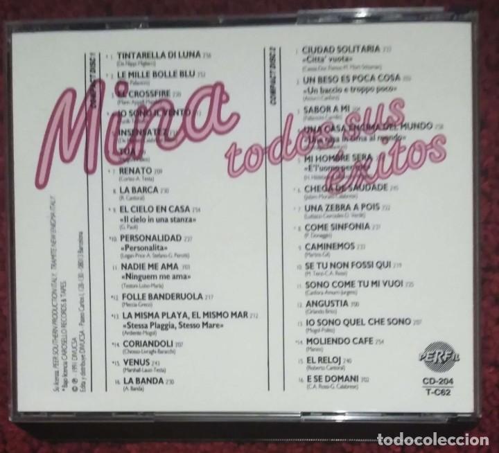 CDs de m&uacute;sica: MINA (TODOS SUS EXITOS) 2 CDs 1991 - Foto 2
