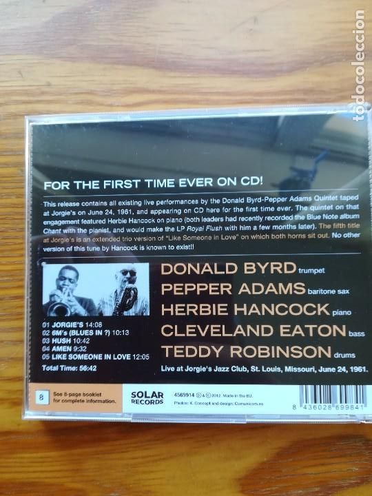 CDs de m&uacute;sica: Donald Byrd. Pepper Adams. CD - Foto 2