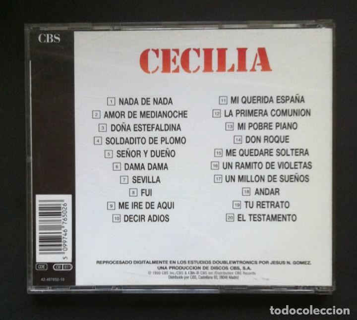 CDs de m&uacute;sica: CECILIA - 20 Grandes Canciones - CD - CBS - Foto 2