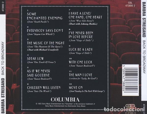 CDs de m&uacute;sica: Barbra - Back To Broadway - CD - Foto 2