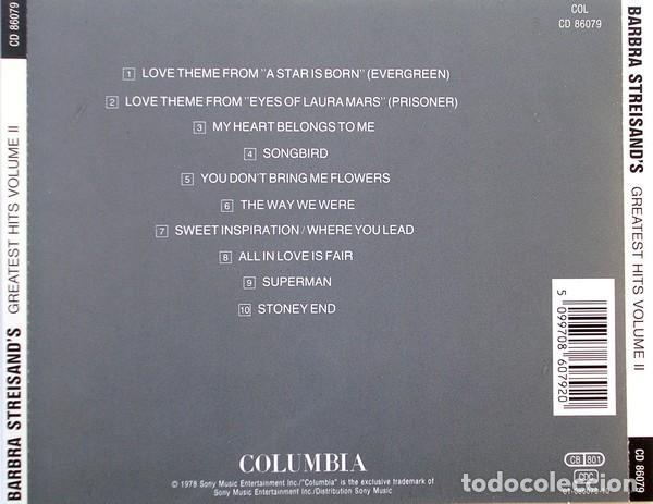 CDs de m&uacute;sica: Barbra Streisand s Greatest Hits - Volume 2 - CD - Foto 2