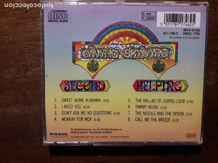 CDs de m&uacute;sica: Lynyrd skynyrd - second helping - Foto 3
