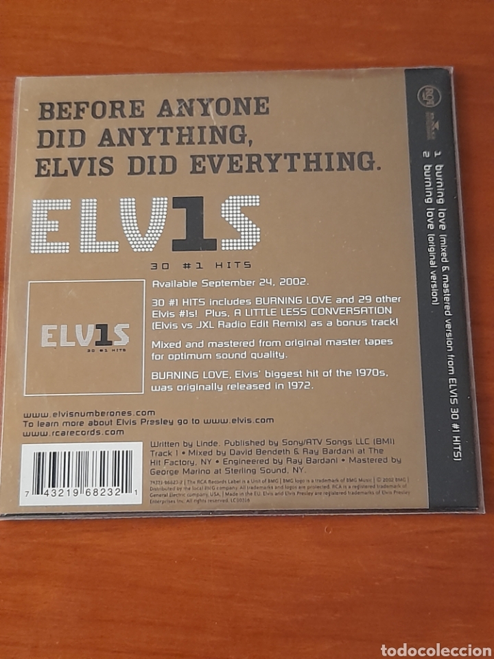 CDs de m&uacute;sica: Elvis - Burning Love - Cd single - Foto 2