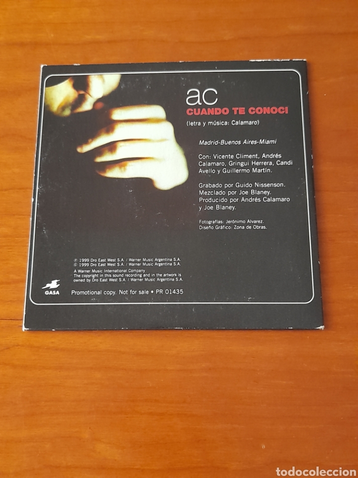 CDs de m&uacute;sica: Andr&eacute;s Calamaro - Cuando te conoc&iacute;- Cd single - Foto 2