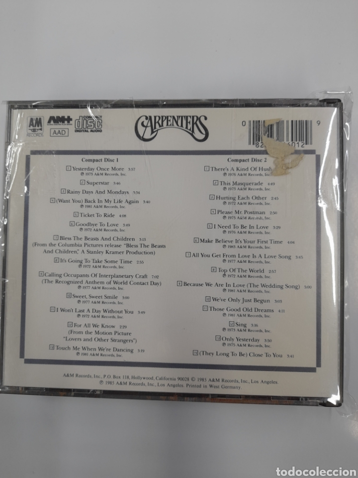 CDs de m&uacute;sica: CARPENTERS. Yesterday Once More. - Foto 2