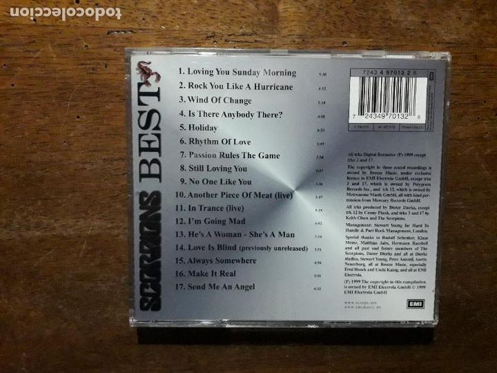 CDs de m&uacute;sica: Scorpions - best - Foto 3