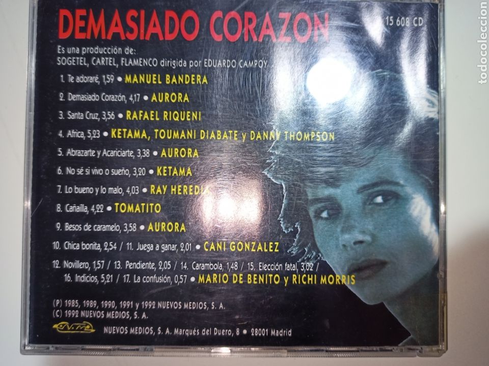 CDs de m&uacute;sica: Demasiado Coraz&oacute;n (BSO) - Foto 2