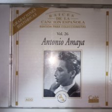 CDs de Música: ANTONIO AMAYA - RAÍCES DE LA CANCIÓN ESPAÑOLA. Lote 310275873