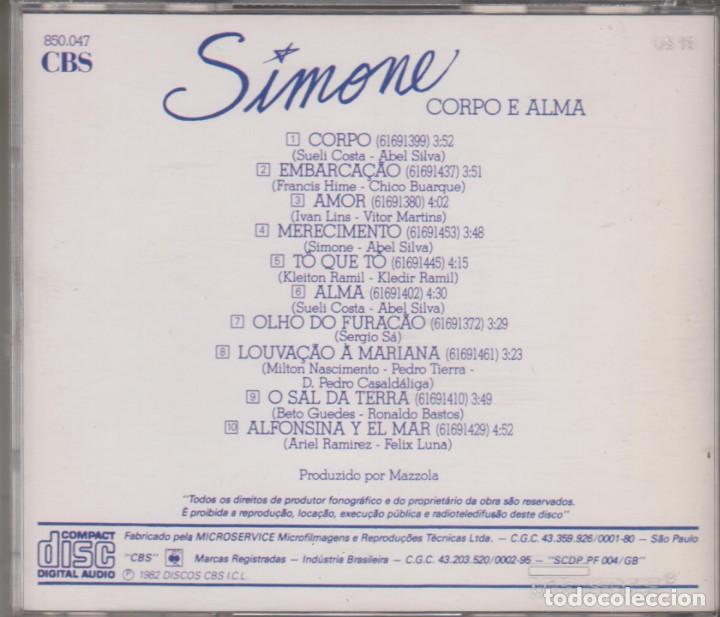 CDs de m&uacute;sica: Simone cd Corpo e alma 1982 Brasil - Foto 2