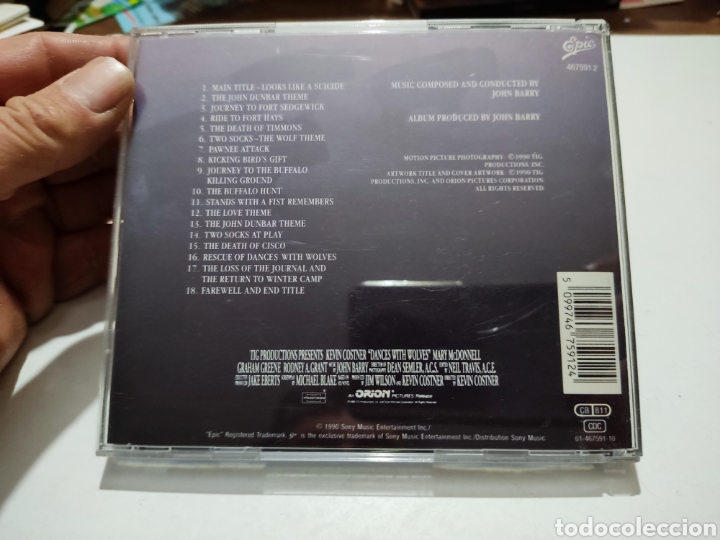 CDs de m&uacute;sica: CD dances with wolves banda sonora - Foto 2