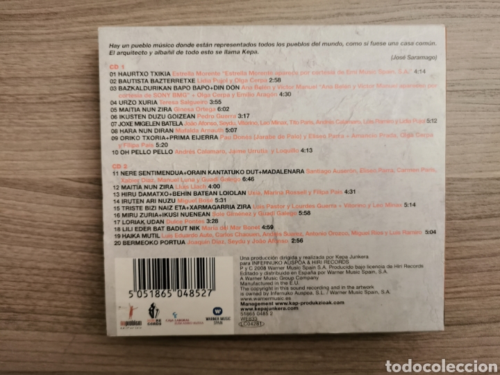 CDs de m&uacute;sica: KEPA JUNKERA - etxea DIGIPACK DOBLE CD - Foto 2