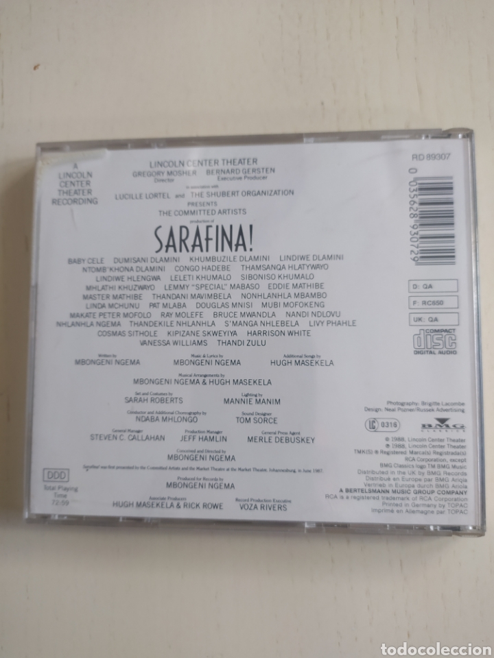 CDs de m&uacute;sica: CD Sarafina! - Foto 2