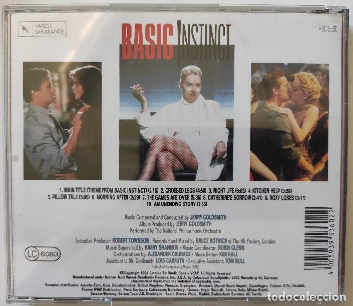 CDs de m&uacute;sica: BASIC INSTINCT - JERRY GOLDSMITH - CD BSO / OST / BANDA SONORA / SOUNDTRACK - Foto 2