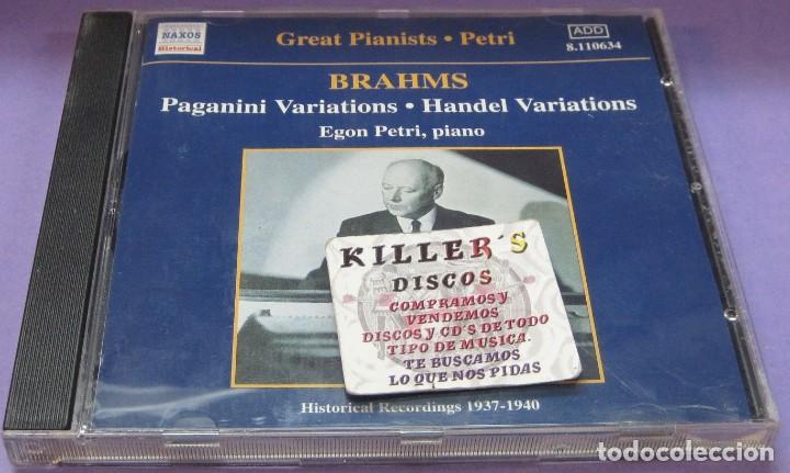 CDs de m&uacute;sica: Brahms - Paganini Variations / Handel Variations - Egon Petri - CD Naxos - Foto 1